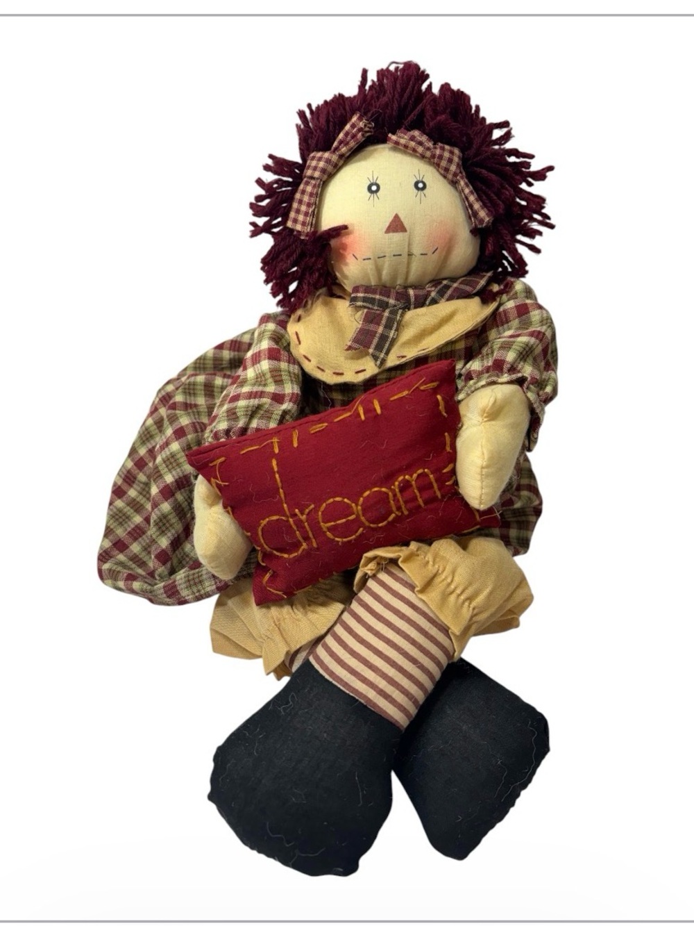 Handmade Country Raggedy Ann Doll  Nantucket Distributed “DREAM”